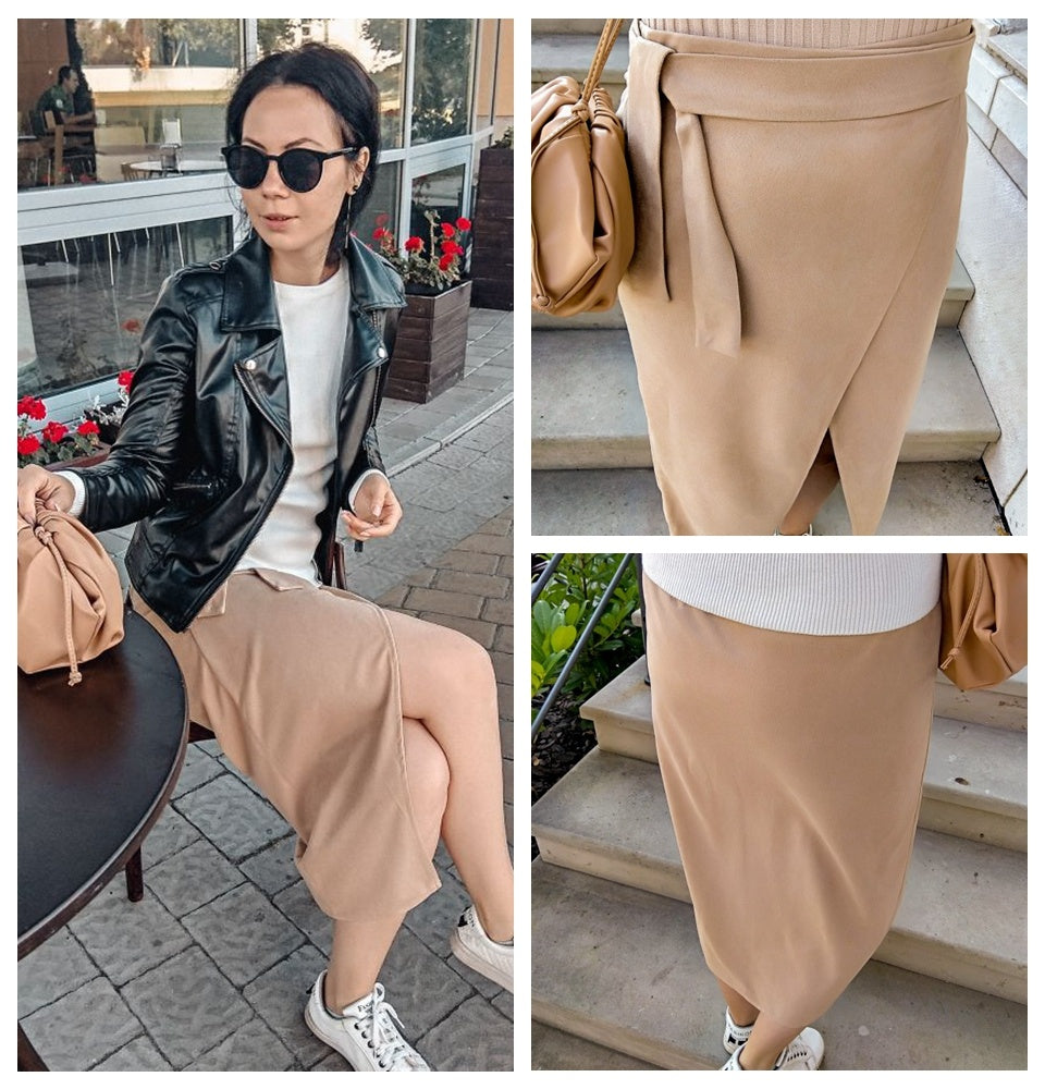 Padded skirt long skirt