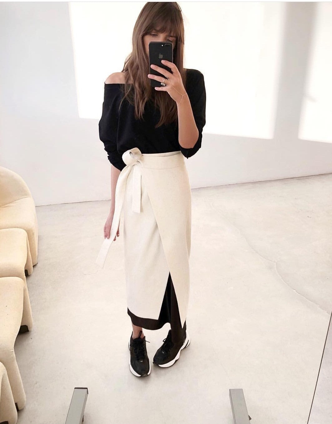Padded skirt long skirt