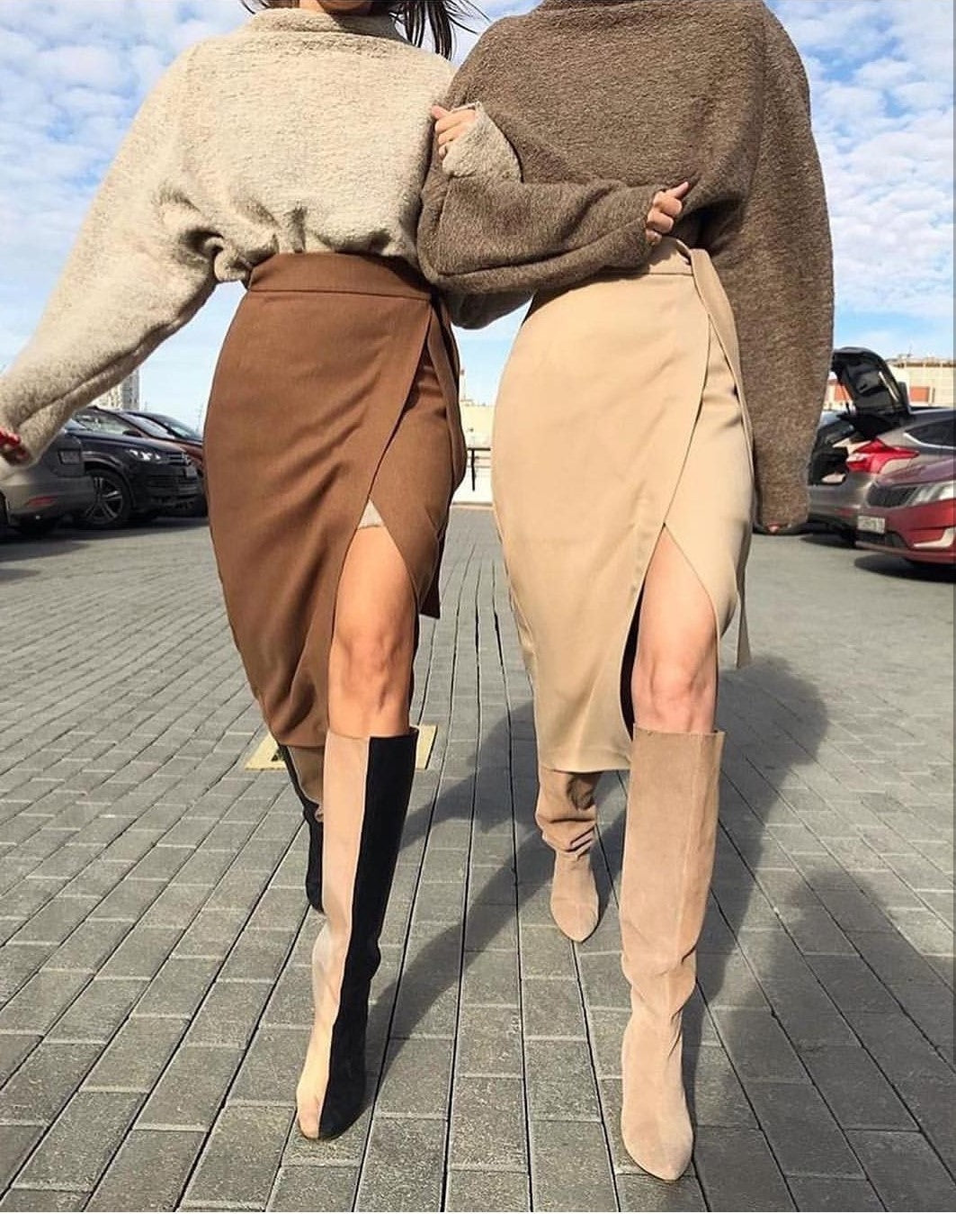 Padded skirt long skirt